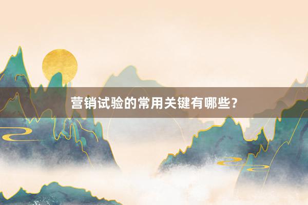 营销试验的常用关键有哪些？